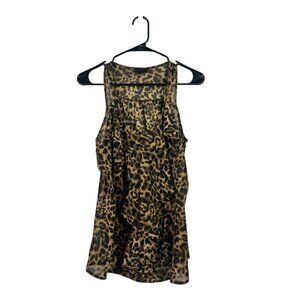Mine Women's Shear Animal Print Riffled Top